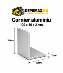 Cornier aluminiu 100 x 40 x 2 mm, 6 metri (EN AW-6060) Cornier aluminiu 100 x 40 x 2 mm, 6 metri (EN AW-6060)